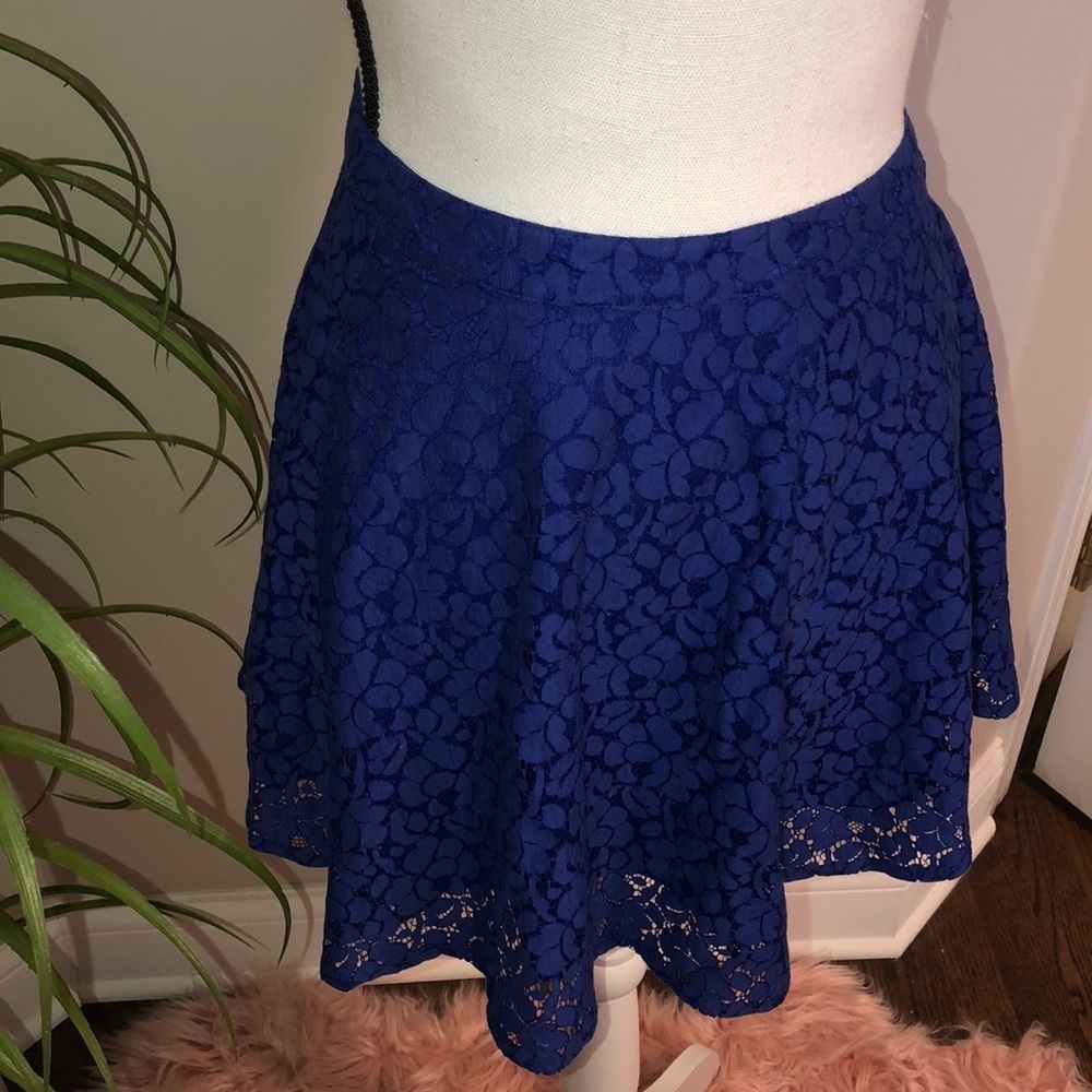 Top Shop Blue Lace Skater Skirt - Picture 3 of 7